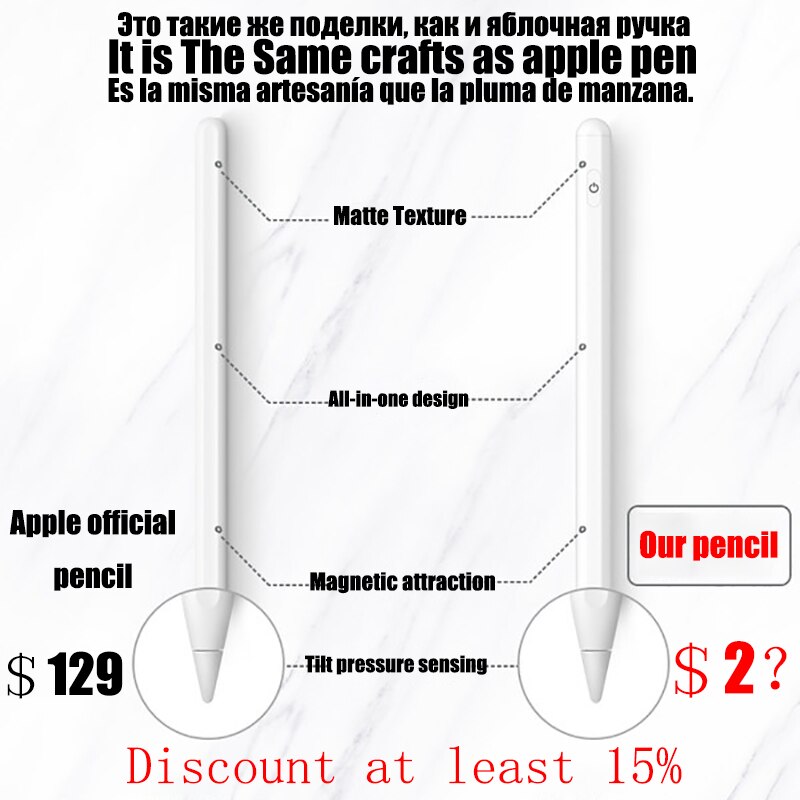 Para lápiz Apple Ipad Pen 2 1 para Ipad Pro 12,9, de Stylus Pen para Ipad 3 MINI 5 6 7 10,5, 10,2 de 7,9 accesorios Ipad