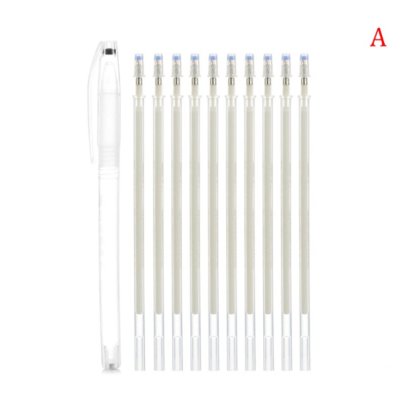 10Pcs Warmte Uitwisbare/Water Oplosbare Pen Stof Markers Uit Voor Tekening Lijnen Lederen Verdwijnen Marker Pennen Naaien Accessoires: A