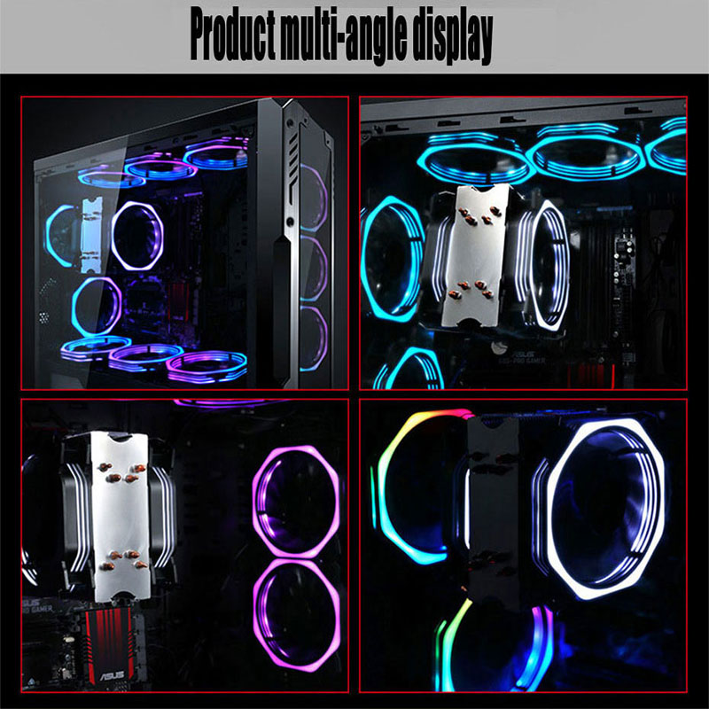 120mm Fan PC Case Fan Cooler RBG Adjustable Computer Cooling Fan Case Glare Red Blue Green White Cooler Fans for Computer