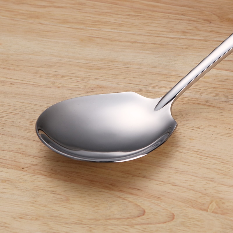 8.5'' Stainless steel Dinner Spoon Large Buffet Serving Spoon Thickness Round Soup Rice Western Restaurant Bar Cafe Public Spoon