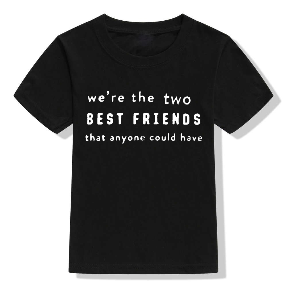 Zwei Beste Freunde Passenden Geschwister Outfit groß Bruder Outfit Große Schwester Outfits Baby Ankündigung Sommer T-Hemden Neue Baby Offenbaren: 54W5-KSTBK- / 3T