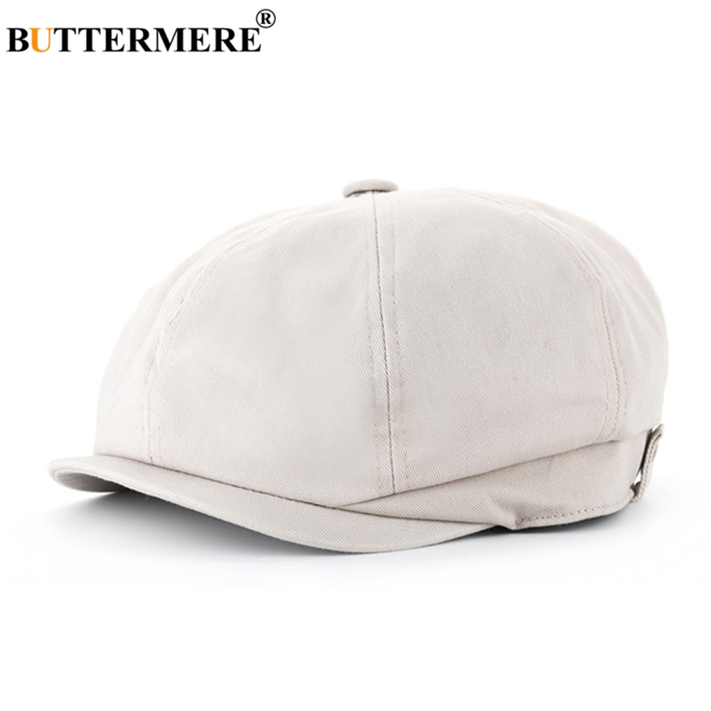 BUTTERMERE letni mężczyzna czapka gazeciarza bawełna biały ośmiokątny kapelusz brytyjski Vintage berety Gatsby kaszkiety kaszkiety duży rozmiar XL