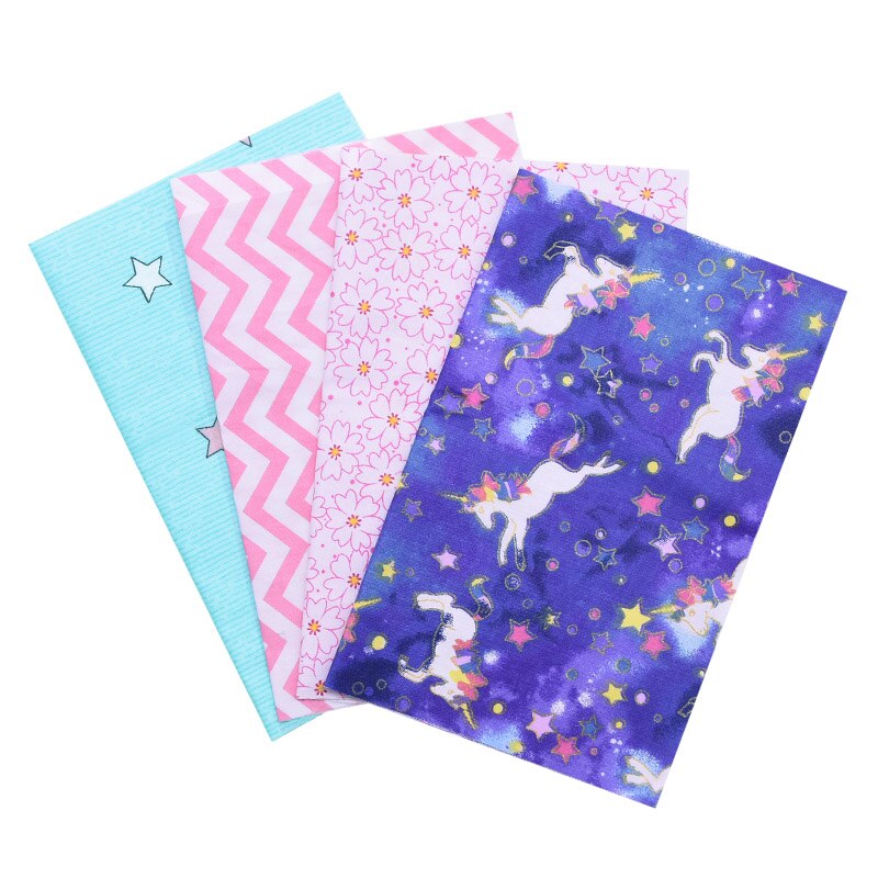 4Pcs 25x20cm Cotton Fabric Floral Print Mixed Style Handmade DIY Children Kids Sewing Patchwork Cloth Material: B14