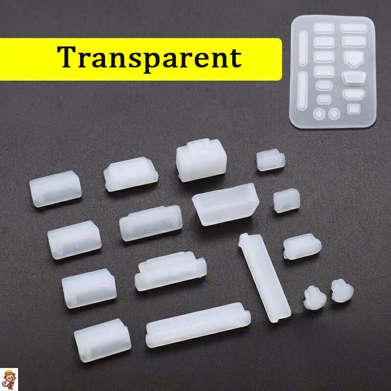 16Pcs Poort Pluggen Stof Stekkers Voor Laptops Beschermen Ultrabook Poorten Van Vuil Stof Siliconen Stofdicht Anti Dust Plug Cover stopper: Transparent
