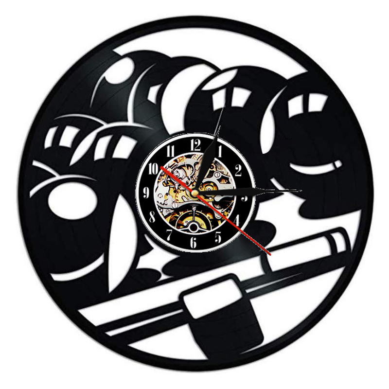 Bowling Sport Wall Clock Billiards Pool Vintage Vinyl Record Wall Clock with LED Lighting Bowling Alley Home Decorative Lamp: A / With LED Light