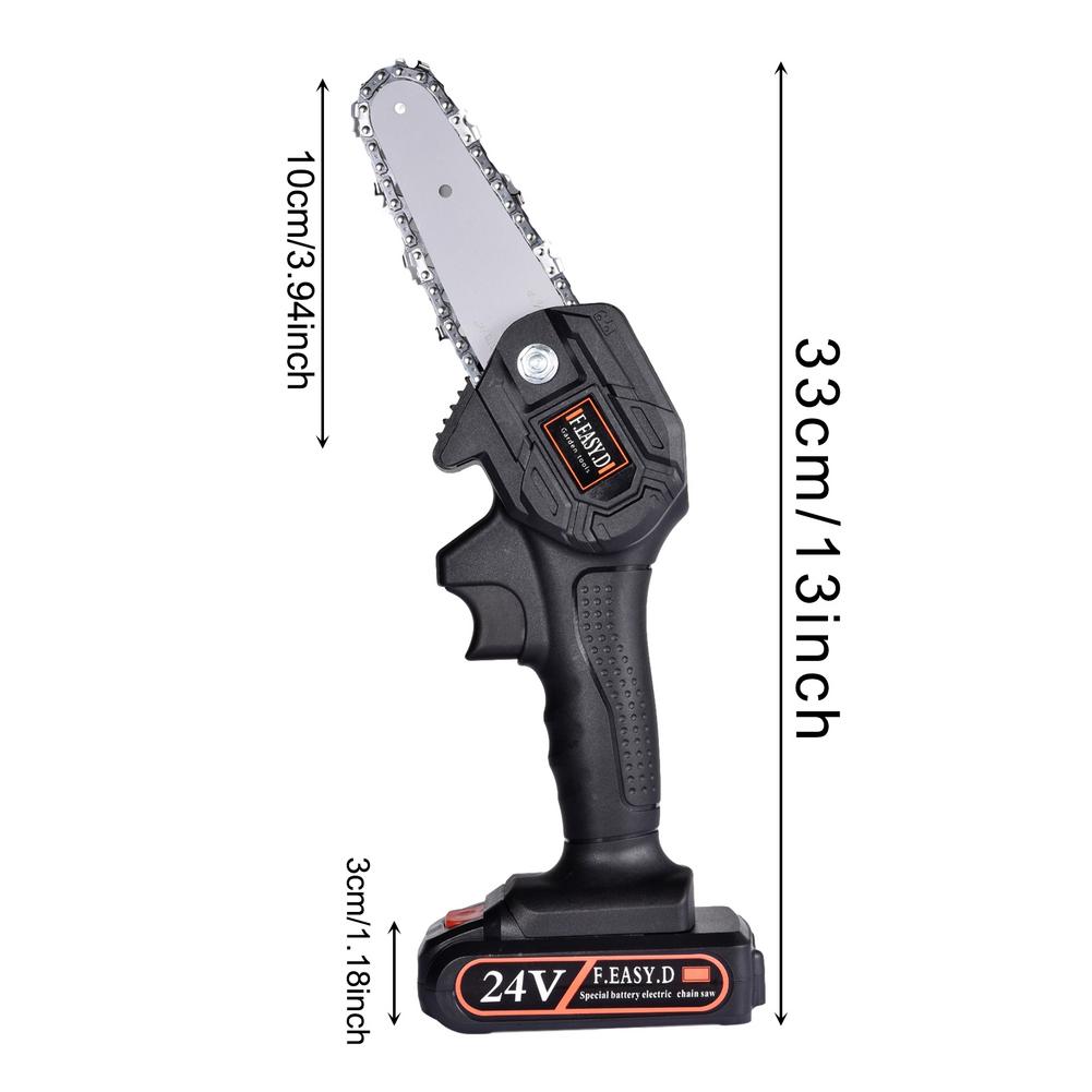 24V Elektrische Kettingzaag 4-Inch Draadloze Draagbare Mini Kettingzaag Outdoor Logging Boomgaard Snoeien Tool Tuin Hout Snijden accessoire