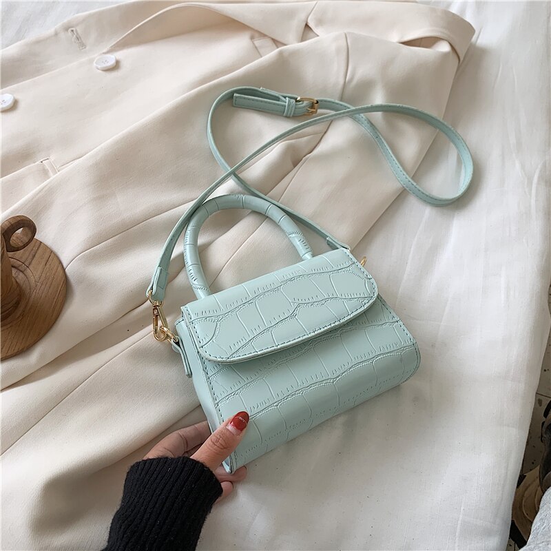 Vrouwen Tassen Kleine Vintage Schoudertas Luxe Handtassen Vrouwen Tassen Lederen Messenger Pack Vrouwelijke Hand Purse: Blue