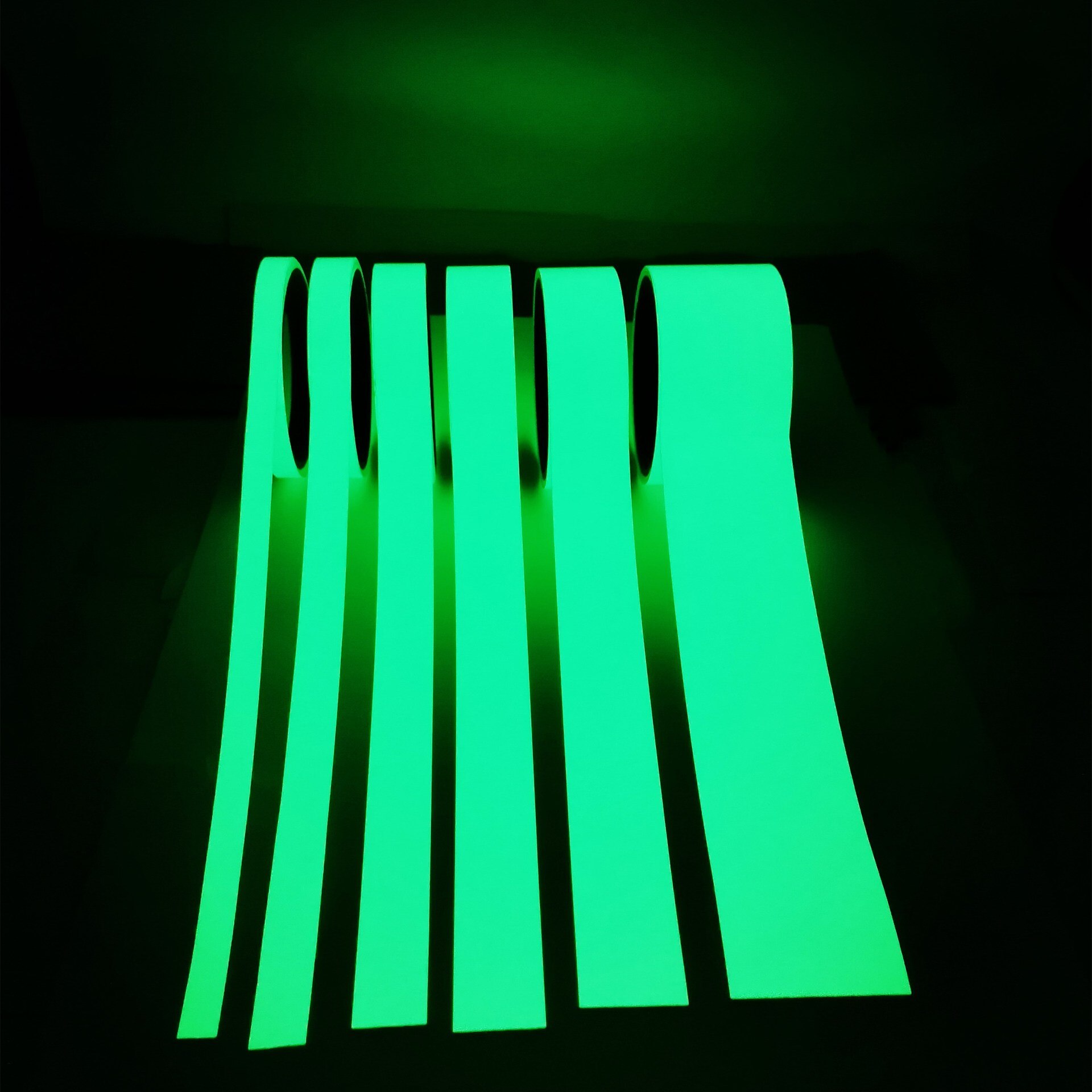 Cinta luminosa autoadhesiva que brilla en la oscuridad, 1cm x 3M, cinta reflectante de seguridad