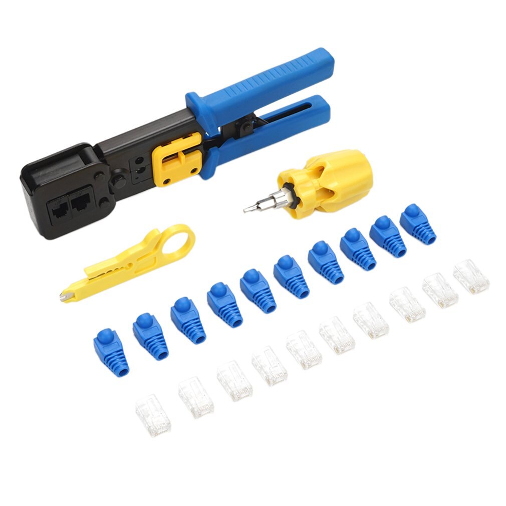 Manual Crimping Pliers Through Hole Crystal Head Crimping Pliers 6P8P Multifunction Ez Through Hole Cable Pliers