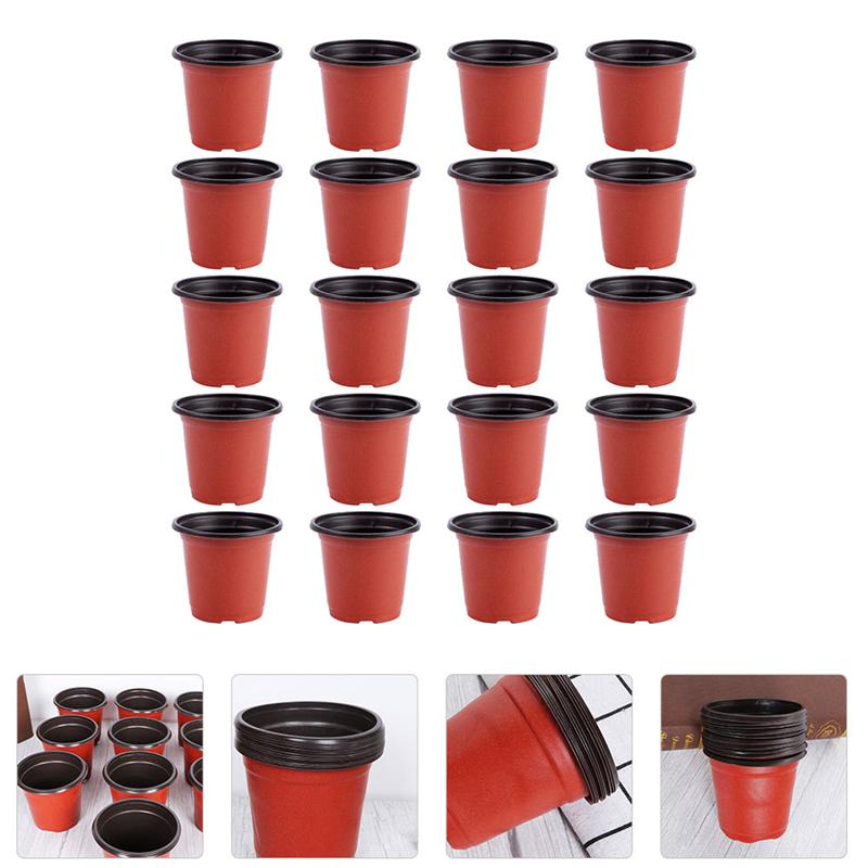 20pcs Plastic Plant Pot Garden Flower Planter Plastic Plant Nursery Pots Grow Box Flower Seedling Pots