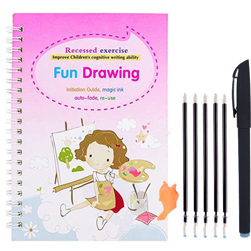 Kids Magic Groove Copybook,Learn English,Digital Calculation Practice Books ​For Calligraphy Repeatable Writing English Alphabet: B
