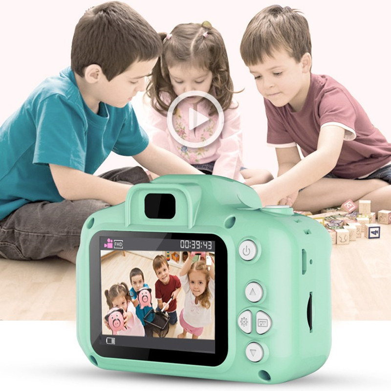 Real mini câmera crianças brinquedos dos desenhos animados 2 Polegada hd tela câmeras digitais gravador de vídeo filmadora língua comutação cronometrado tiro