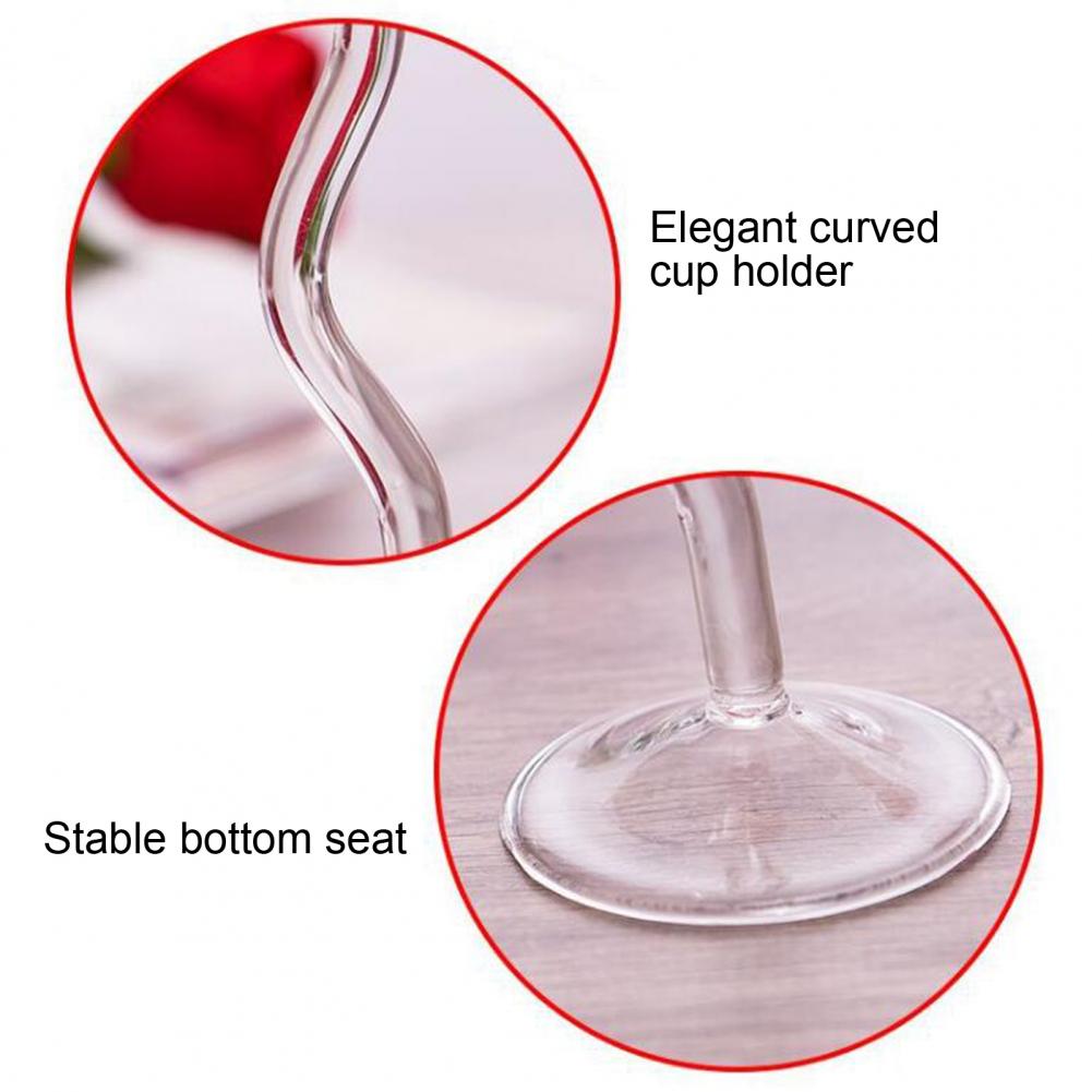 High Borosilicate Glass Wine Glass Exquisite Stable Base Transparent Rose Shape Goblet Cup Champagne Glasses for Home
