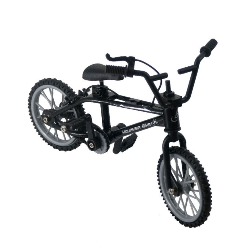 Mini dedo brinquedos de bicicleta liga miniatura mtb bicicleta modelo diy simulação criativa mountain bike ciclismo crianças presentes educativos: Black