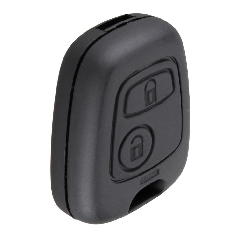 Zwart 2 Knoppen Auto Sleutel Entry Vervanging Remote Fob Shell Case Voor Peugeot 106 107 206 207 307 406 407