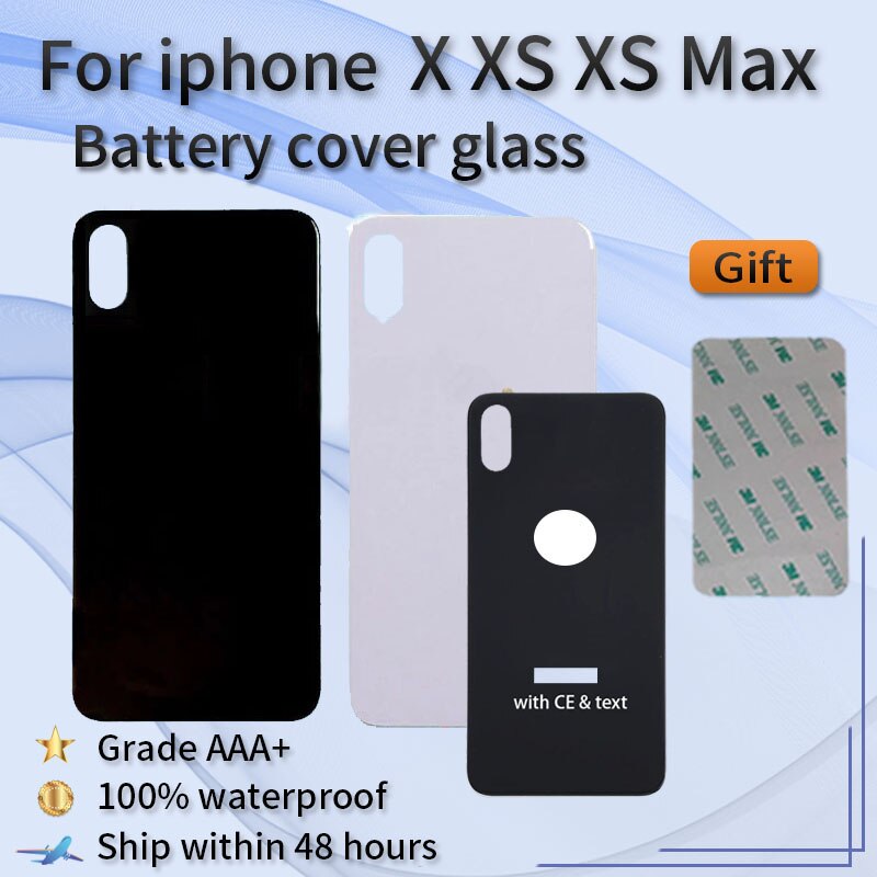 Für iphone X iphone XS XsMax neue original batterie tür glas zurück abdeckung shell + aufkleber