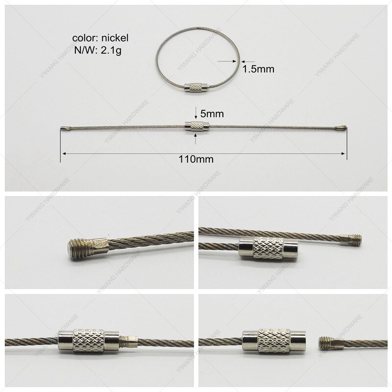 China factory direct Rvs Kabel Ring voor Outdoor opknoping ring 10 stks/pakket draad touwen kabelslot met gesp