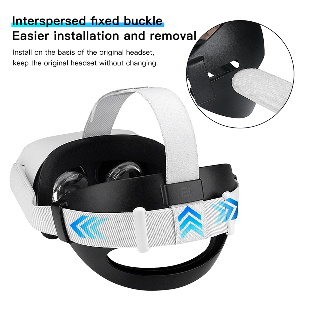 Adjustable VR Headset Pad For Oculus Quest 2 Head Strap Removable VR Headsets Strap Pressure-relieving Fixing Frame Accessories