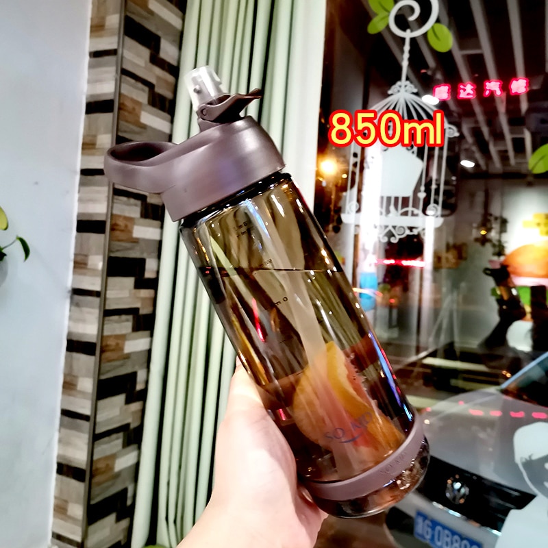 Thermos Bottleplastic Outdoor Water Fles Met Stro Sport Flessen Milieuvriendelijke Met Deksel Wandelen Camping Plastic Bpa Gratis H1098