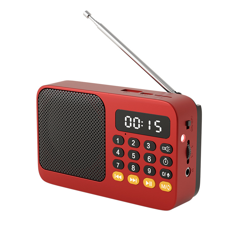 Radio Radio Fm Przenośne małe awaryjne akumulatory Ham Bluetooth Sound Box Kuchenne Am Mini Vintage Ham Głośnik Odtwarzacz Mp3: Czerwony