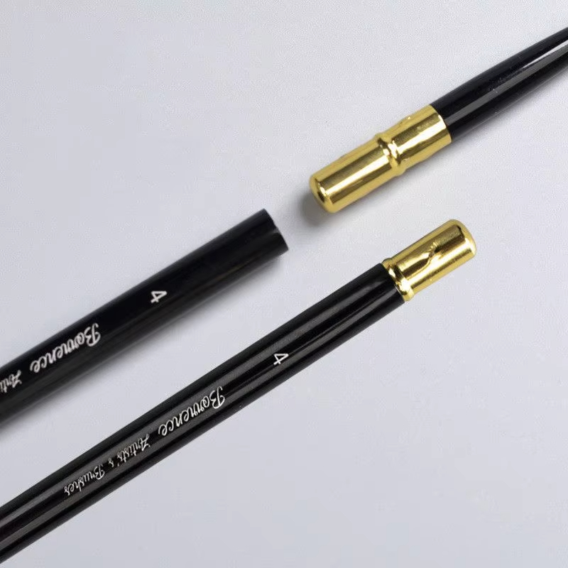 Borrence Artist Hand-Painting Drawing Brushes for Acrylic Gouache Watercolor Oil Painting Pen Nylon Hair Travel Hook Line Brush