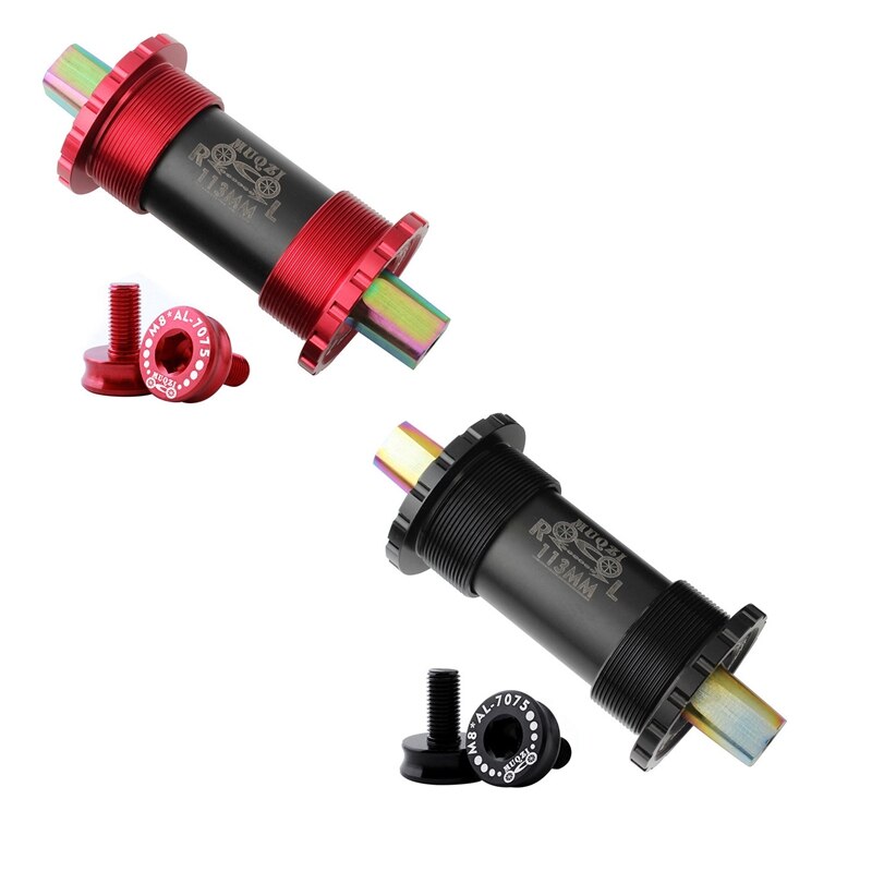 MUQZI Bike Bottom Bracket Set Square Bicycle Titanium Bottom Brackets for Folding Bike Fixed Gear MTB Road Bike 11.3cm