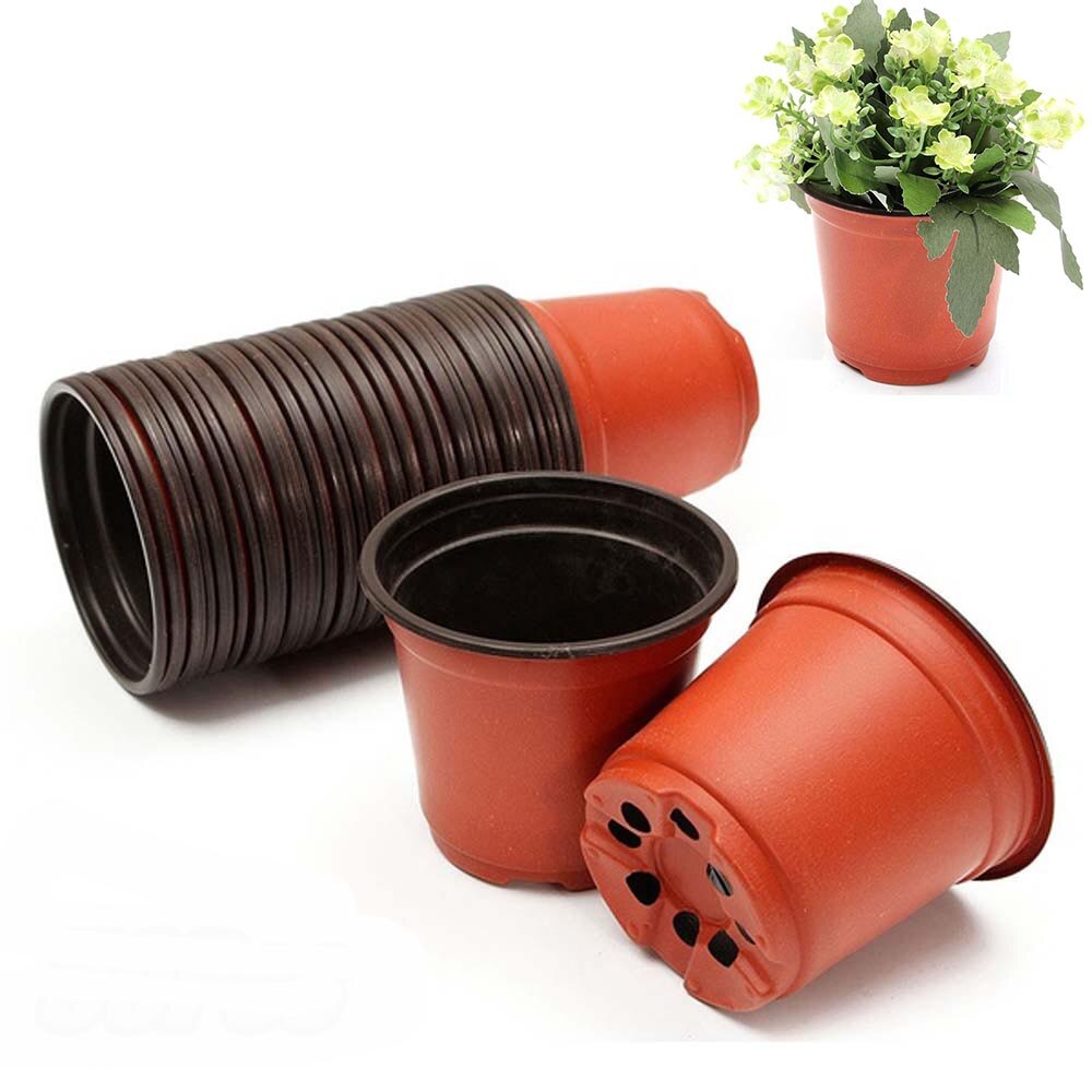 10 stk mini plante hageartikler barnehagepotter myk plast rund blomsterpotte terrakotta barnehage planter hjem dekor
