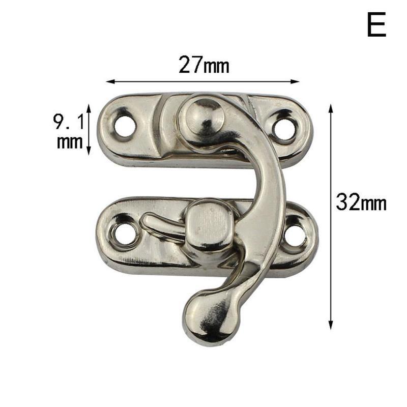 5 sets Vintage Metal Hardware Wooden Box Decorative Latch Clasps Lock Padlock Hasp With Screws: E