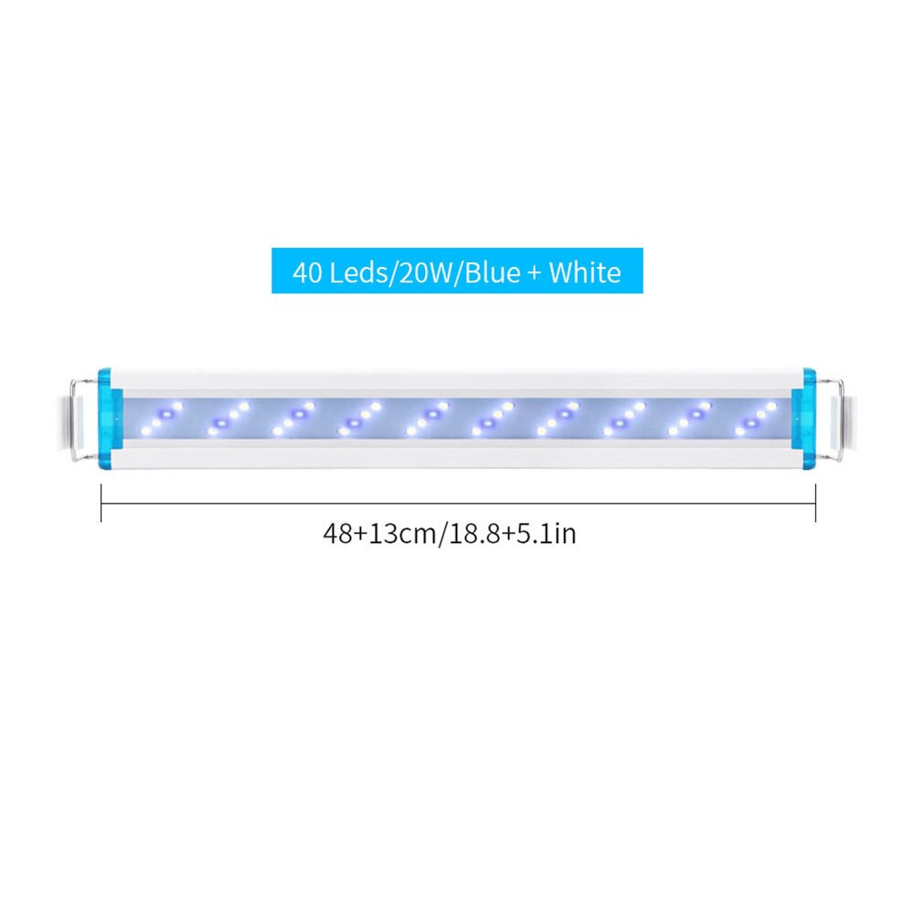 Aquarium LED Light Power Saving Super Fish Tank Aquatic Plant Landscape Grow Lighting Blue White Extensible Clip Lamp: SZD B50BW US