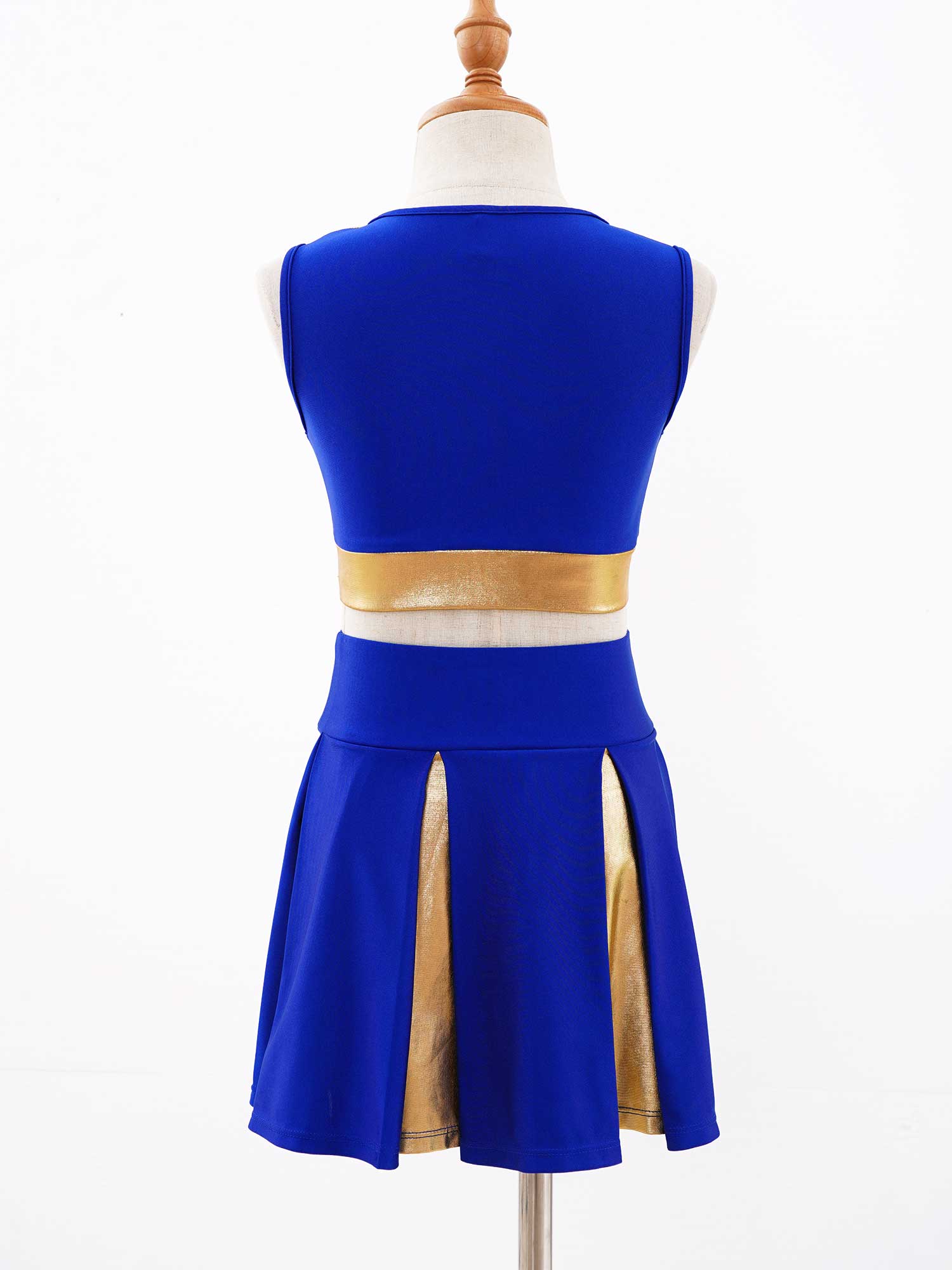 Kids Meisjes Cheerleading Suits Meisjes Dans Kleding Patchwork Stijl Brief Afdrukken Crop Top Met Elastische Tailleband Rok Meisjes