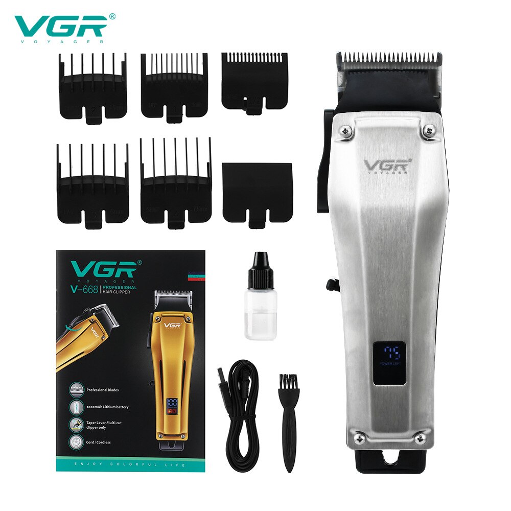 Tondeuse à cheveux professionnelle VGR 668 pour hommes, soins personnels, Rechargeable USB, rasoir, barbier, pour coupe de cheveux, machine V668