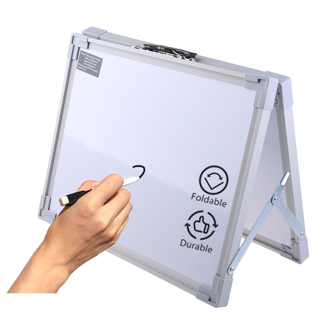 Magnetic Desktop Foldable Whiteboard Portable Mini Easel Double Sided on Table Top with Holder for Kids Drawing