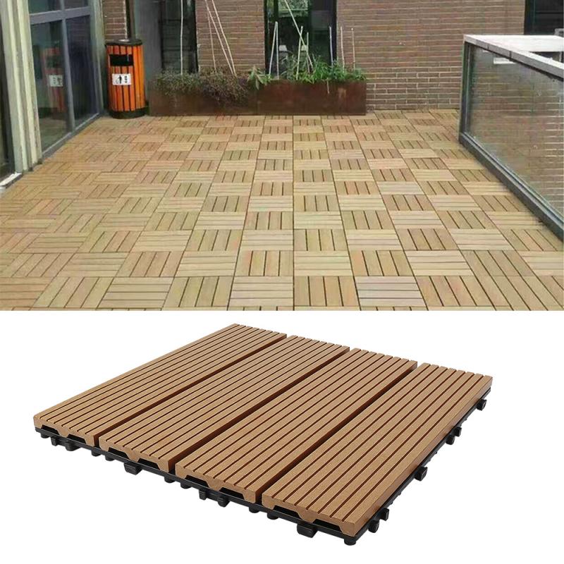 11pc Kunststoff Holz zusammengesetzt Bord Korrosions Wasserdicht Bord Modulare Verbund Holz Balkon DIY Spleißen Bord Balkon Boden