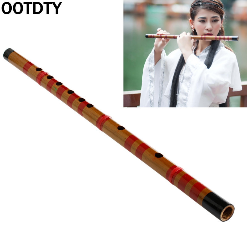 OOTDTY – Instrument de musique traditionnel à longue flûte en bambou, clarinette à 7 trous, 42.5cm