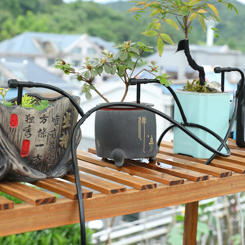 Garten Schwarz Einstellbare ventil Tropf Bewässerung Kit Topfpflanze Bewässerung Gerät 4/7mm Schlauch Bewässerung Sparen MicroDripper Gewächshaus