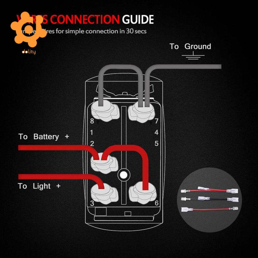 12V Black Rocker Switch Blue Stereo LED Work Fog Driving Light Bar 5 Pin