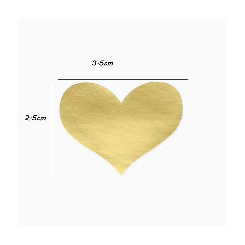 120 Stks/partij Mooie Gouden Hart Handgemaakte Adhesive Kraft Seal Sticker Voor Bakken Label Stickers Grappige Diy