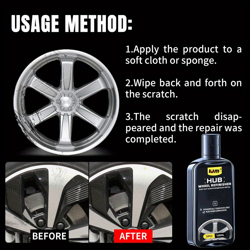 Hub Repair Kit - Automotive hub vortex eliminates scratches, rust and discoloration, graphene deep repair and maintenance