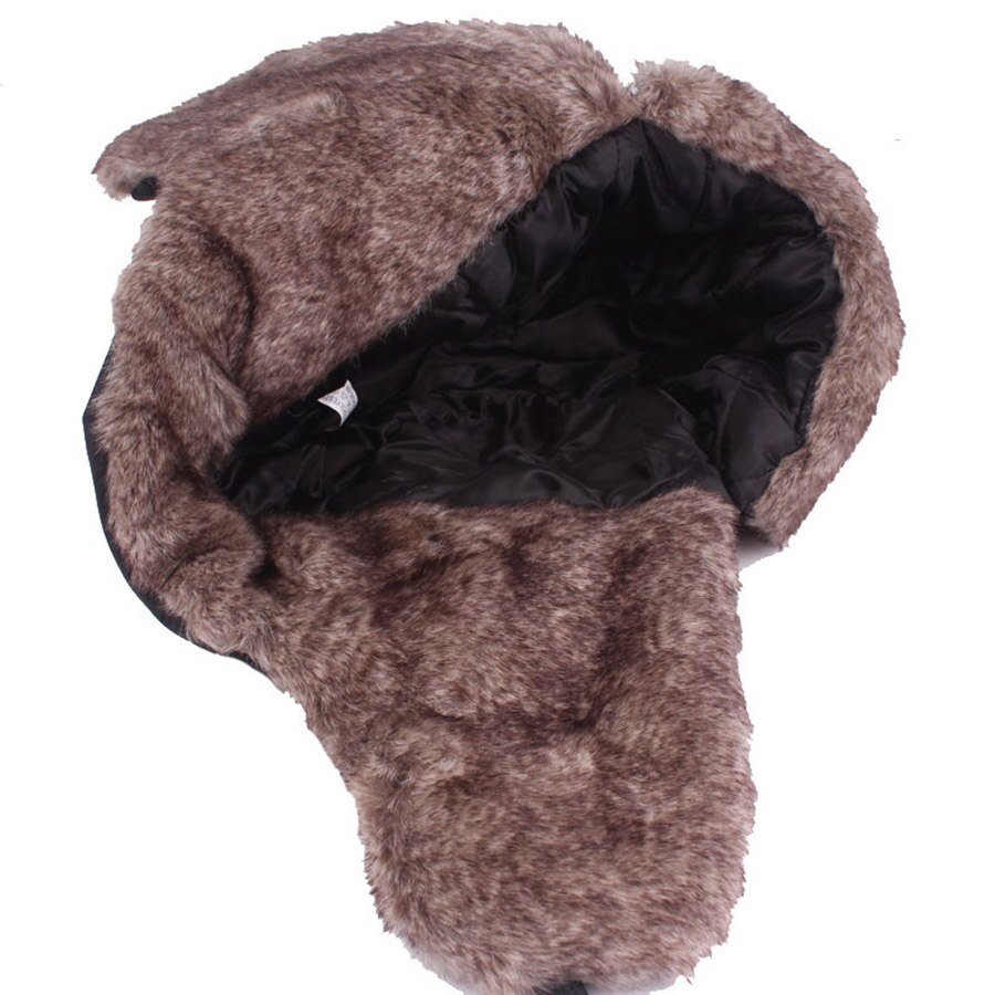 invierno ruso sombrero de algodón de las mujeres invierno/retro invierno Casual Hombre es trampero sombreros de gorros con pelo de piloto de bombardero sombreros máscara