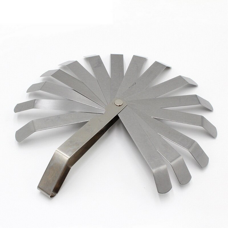 Metric Filler Feeler Gauge Steel Feeler Gauge for Measuring Gap Gauge Set with 16 Blades Thickness Curved Stainless Steel Gap