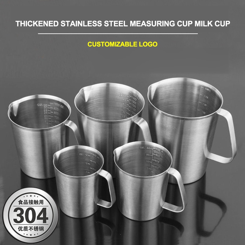 200/500/1000ml Edelstahl Messbecher Becher Mischen Harz Werkzeuge Präzision Absolvierte Küche Krug Gießen Auslauf backen Kochen