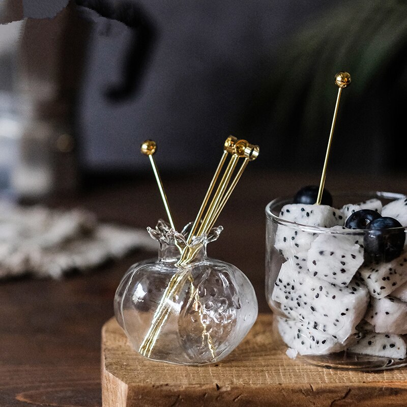 Mini Pomegranate Glass Vase Handmade Vase Transparent Glass Flower Pot Hydroponic Flower Arrangement Crafts Desktop Decoration