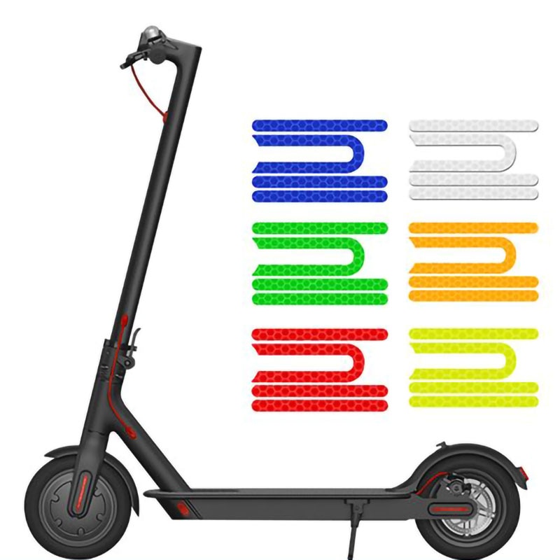 4 Stuks Elektrische Scooter Reflecterende Stickers Voor Achter Wiel Beschermende Shell Waarschuwing Stickers Voor Xiaomi M365 Scooter Accessoires