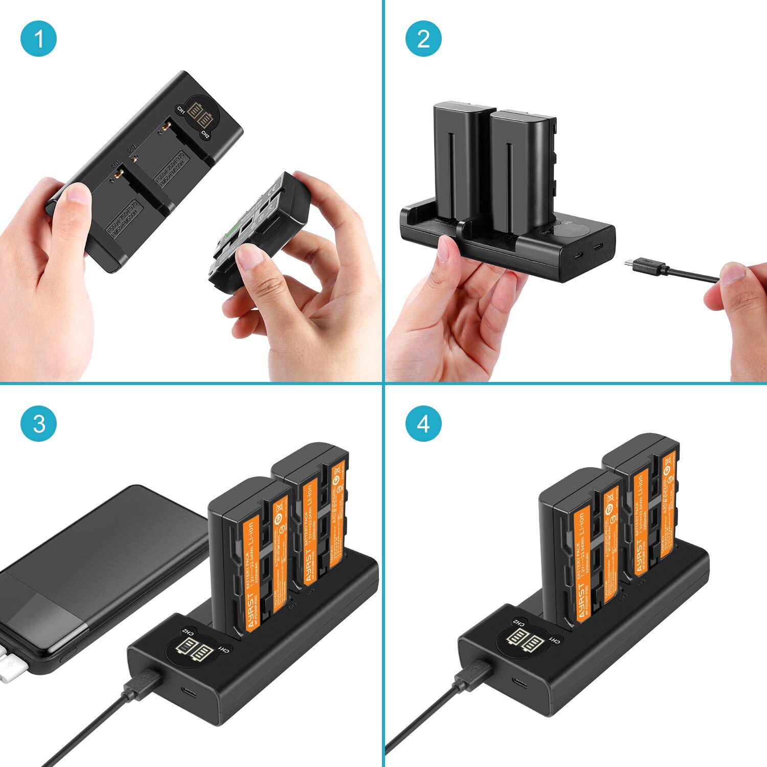 2PC 3200mAH NP-F550 NP-F570 NP F550 Camera Battery + Dual USB Charger for Sony NP-F330 NP-F530 NP-F570 NP-F730 NP-F750 CCD-RV100