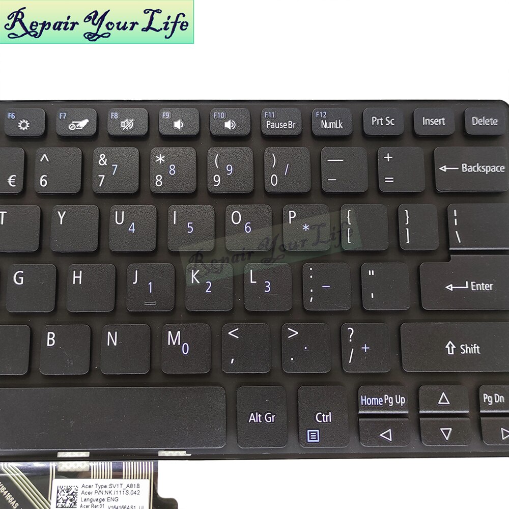 Substituição teclados para acer aspire spin1 n17h2 sp111 32 SP111-32N p98g eua inglês alemão teclado preto SV1T-A81B v164166as1