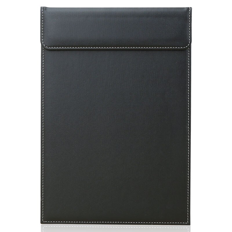 A4 A5 A6 Paper File Folder PU Leather Document Clipboard for Meeting Report Magnetic Drawing & Writing Pad Menu Clip Board: A042 black