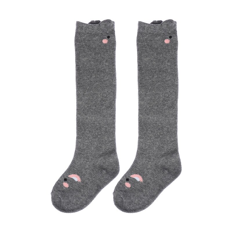 1Pair Fun Cotton Orange Cute Baby Knee Socks Newborn Infant Baby Knee High Socks Children Baby Girls Boys Socks For Age 0-3 Year: Gray / 18M