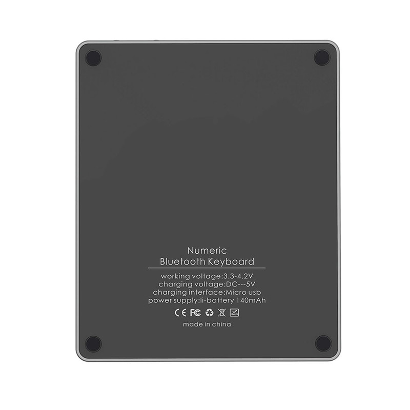 Rechargeable 28 Keys Bluetooth Wireless Numeric Keypad Mini Numpad Alloy Ultra-thin Wireless Keyboard