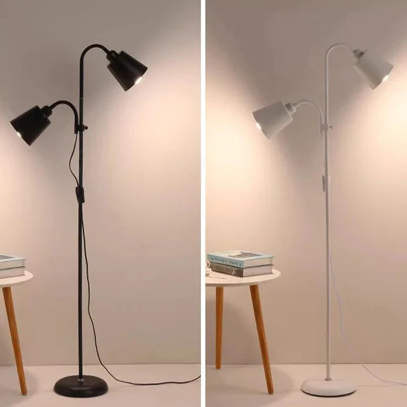 Gulvlampe med jernmaling,  e27 skruer, justerbar retning, tre farvetemperaturer, soveværelses-led-lys, 220v stk.