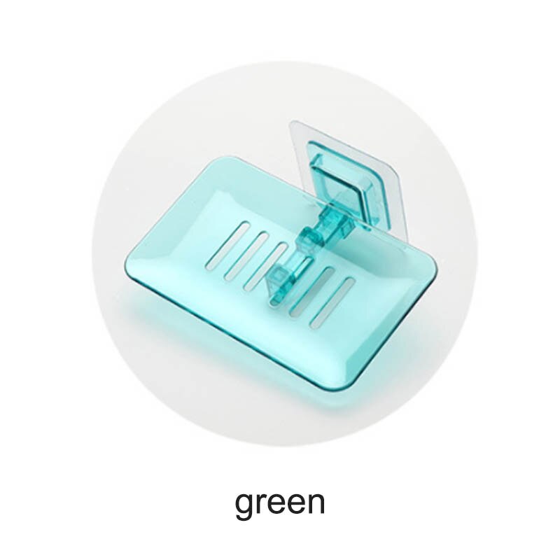 Shower Soap Box Plastic 1PC Bathroom Tray Accessories Tray Holder Wall Mounted Soap Storage Plate Soap Dish Non-slip: Green